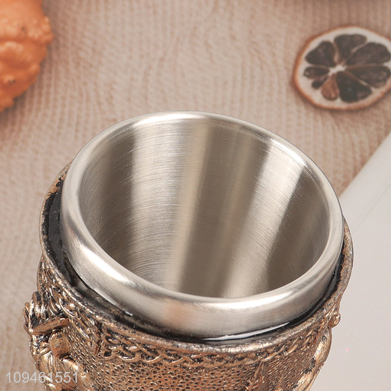 Hot selling 50ml stainless steel cup  wine cup with resin decor