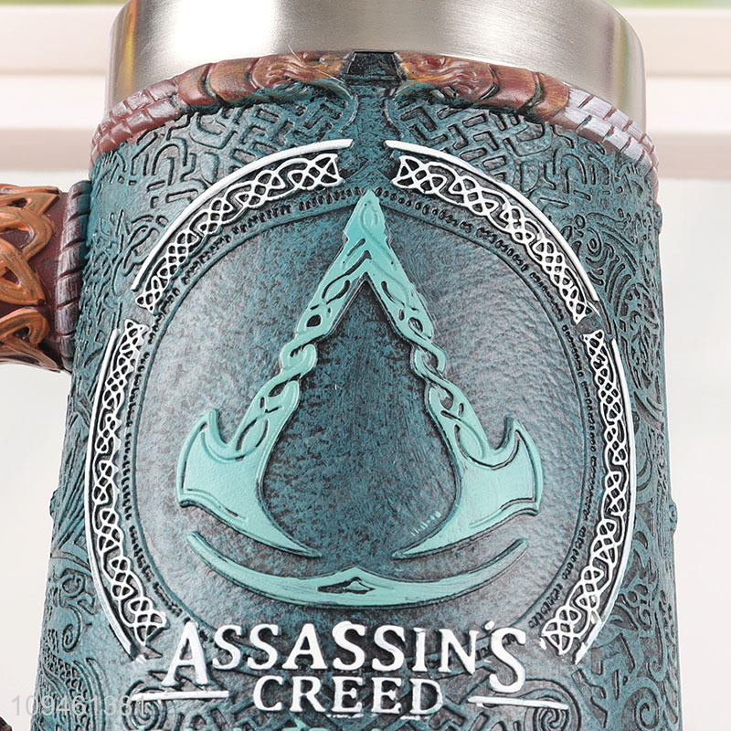 Factory price 600ml resin style stainless steel drink mug