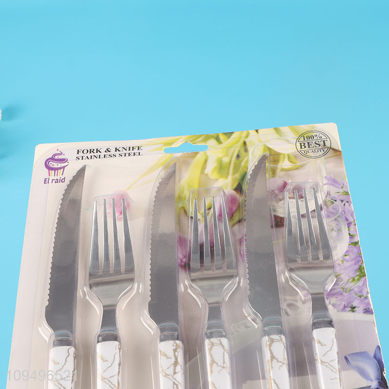 Factory direct sale 6pcs knife and fork dinner cutlery set