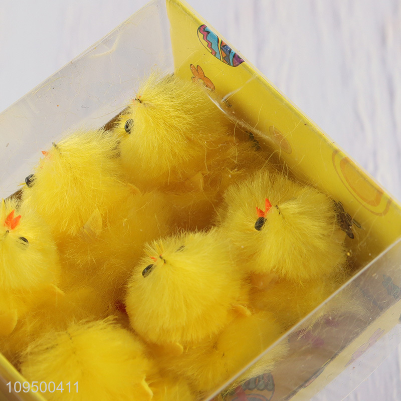 China supplier 6pcs yellow chick ornaments for Easter party