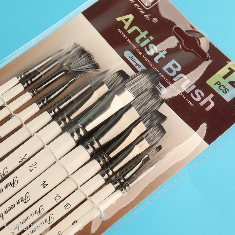 Top quality 12pcs art supplies paint brushes