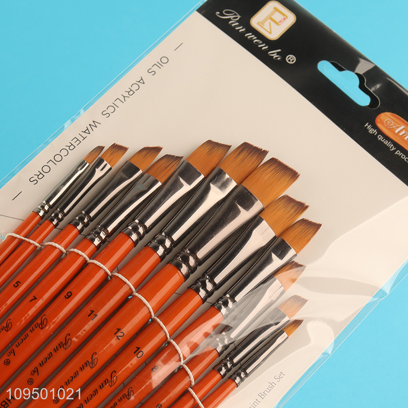 Good quality 12pcs art supplies paint brushes