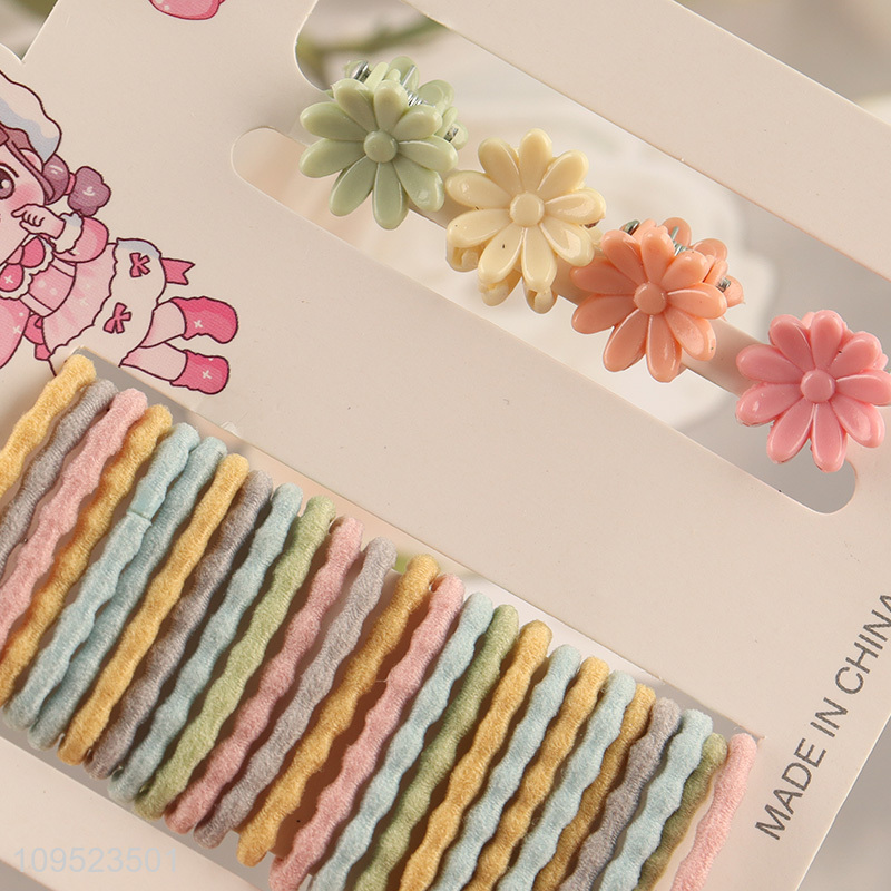 Low price girls hair rope hair clips set