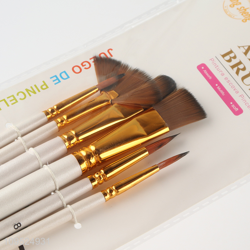 China wholesale 6pcs professional art painting brush kit