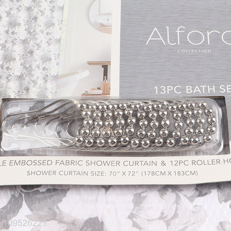 Good Price Bath Curtain With Metal Hooks