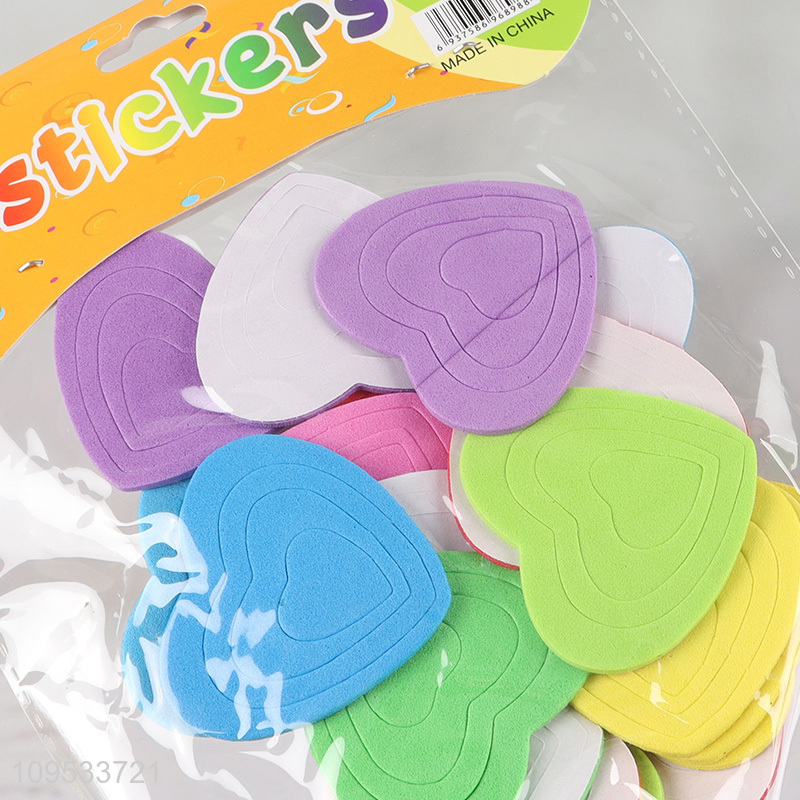 Hot sale eva heart shape self-adhesive sticker