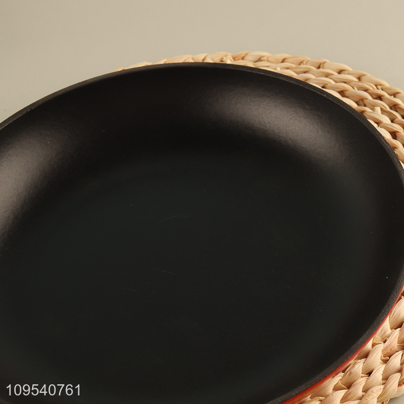 Low price kitchen cooking frying pan with wooden handle