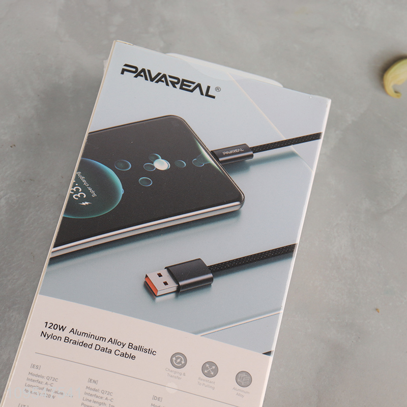 China factory 120w nylon braided fast charging data cable