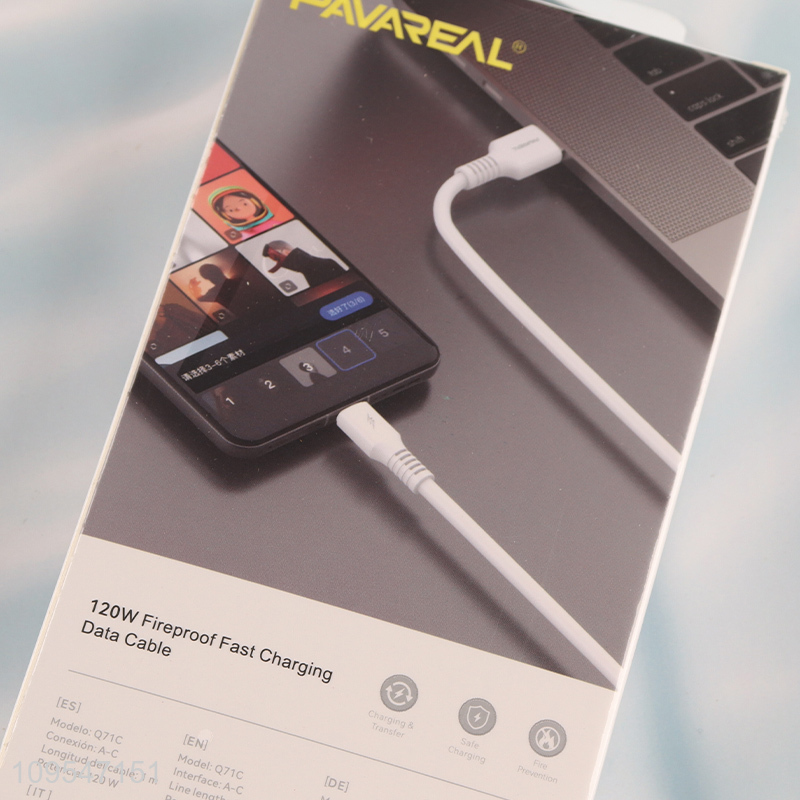 Low price 120W fireproof fast charging data cable
