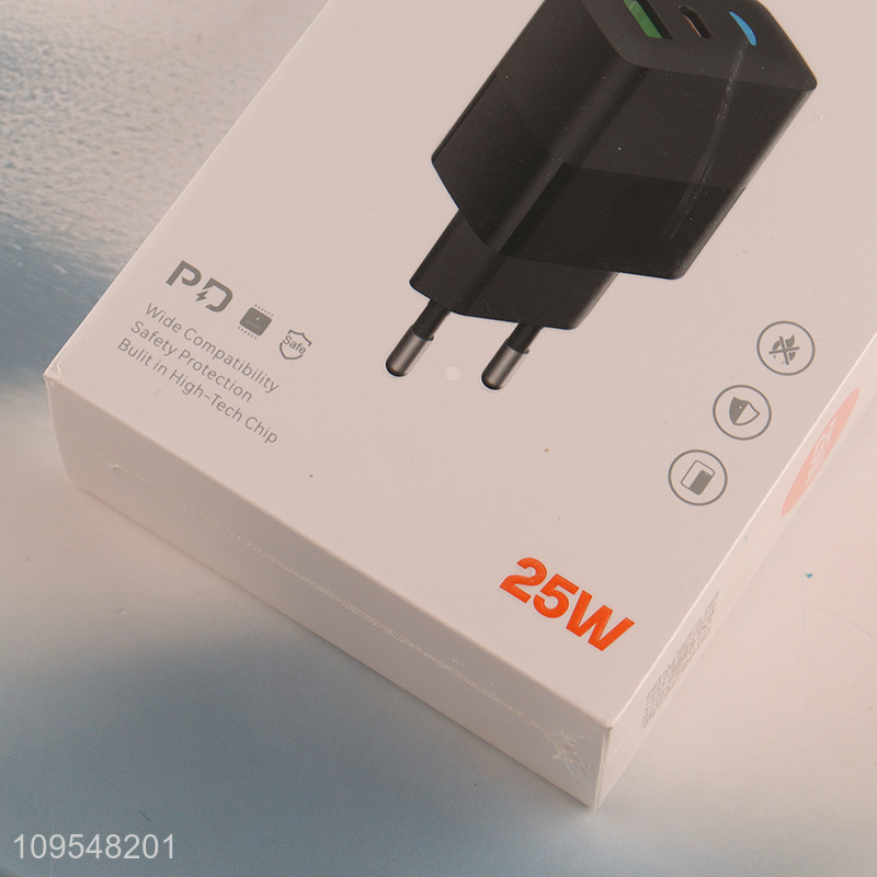 Hot selling 25w dual-port A+C fast charger wholesale